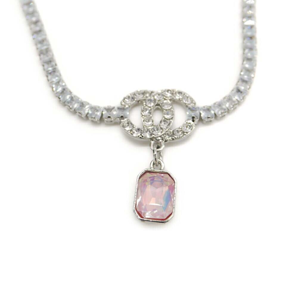 Chanel Cc Logo Pendant Necklace Metal #210014C11B